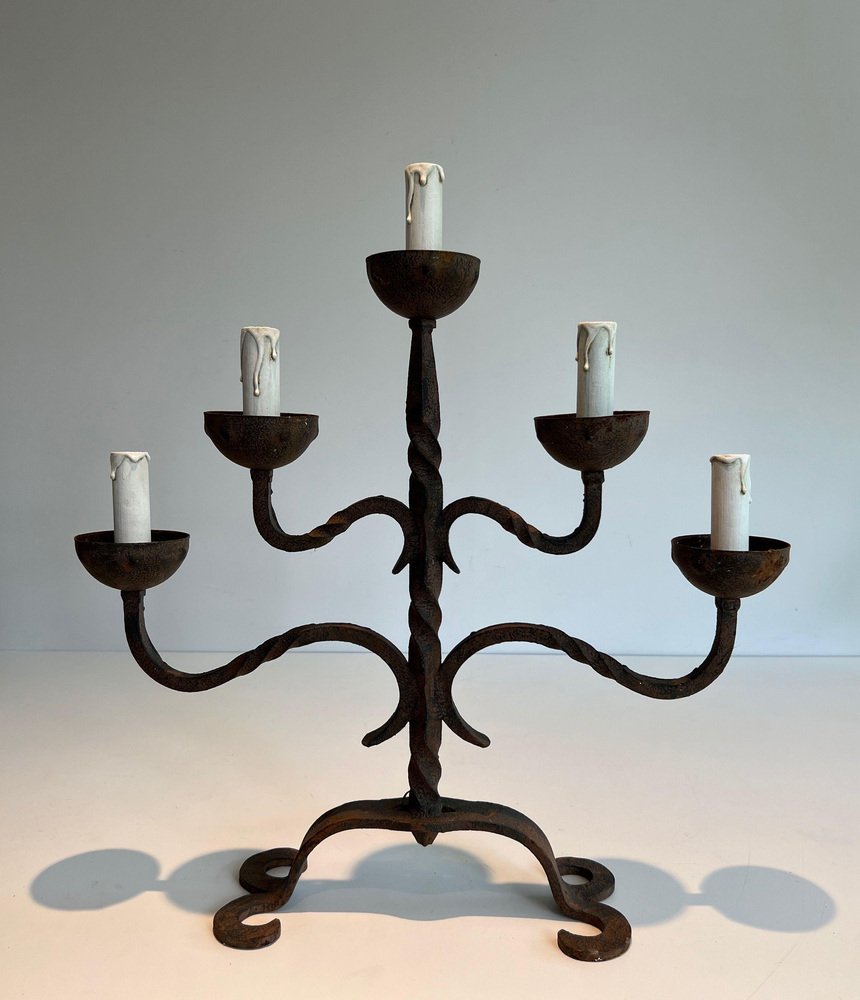 Iron 5-Arm Candleholder, 1950s