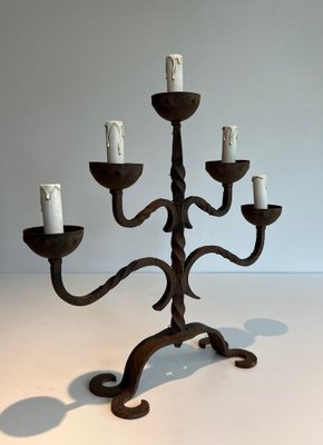 Iron 5-Arm Candleholder, 1950s-BA-1691676