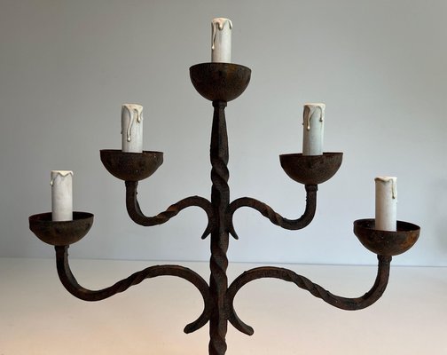 Iron 5-Arm Candleholder, 1950s-BA-1691676