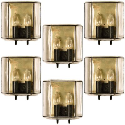 Iron and Bubble Glass Wall Lamps from Glashütte Limburg, Germany, 1960s-VDW-829162