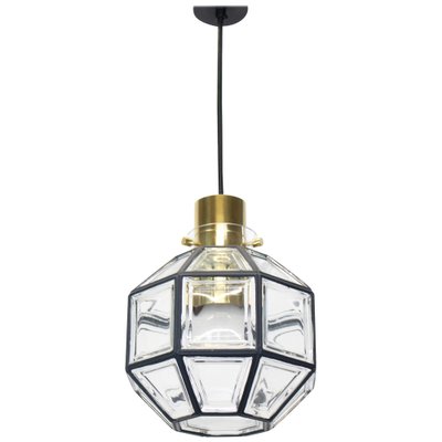 Iron and Clear Glass Pendant Lights from Limburg, Germany, 1960s-UGR-1085989