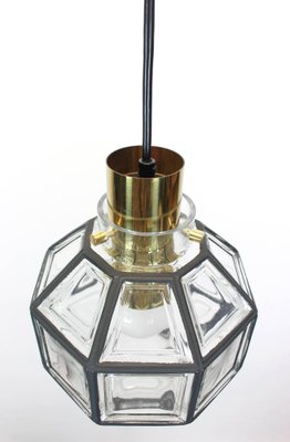 Iron and Clear Glass Pendant Lights from Limburg, Germany, 1960s-UGR-1085989