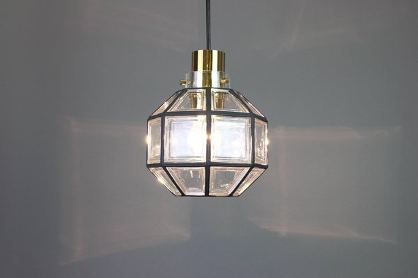 Iron and Clear Glass Pendant Lights from Limburg, Germany, 1960s-UGR-1085989