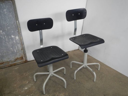 Iron and Plastic Stools, 1980s, Set of 2-WWQ-1111929