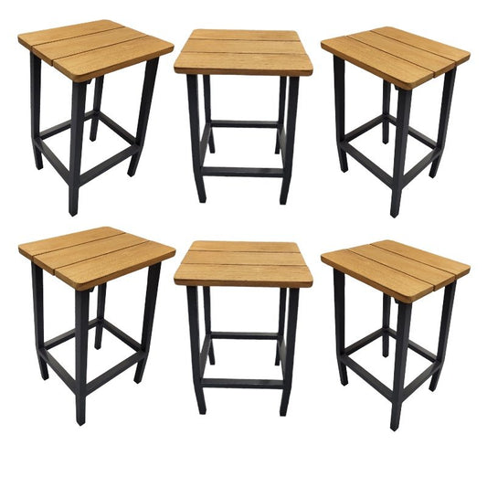 Iron and Wood Bar Stools, Set of 6