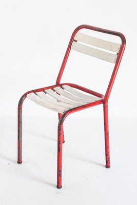 Iron and Wood Chairs in the Style of Tolix, France, 1950s, Set of 4-ZFJ-1364593