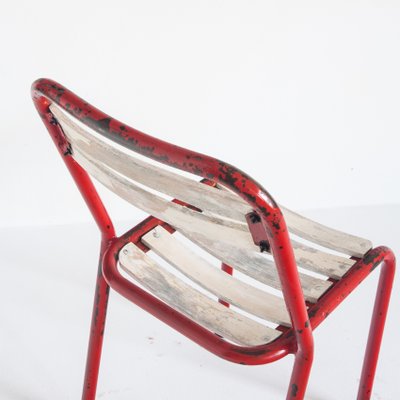 Iron and Wood Chairs in the Style of Tolix, France, 1950s, Set of 4-ZFJ-1364593