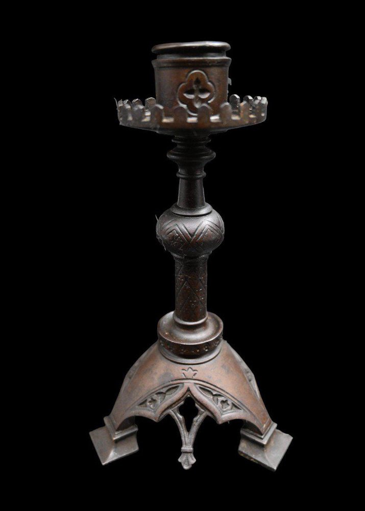 Iron Candlesticks by C.J. Vombach, Frankfurt, Germany, 1880s, Set of 2