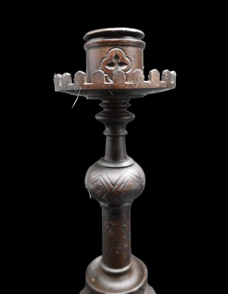 Iron Candlesticks by C.J. Vombach, Frankfurt, Germany, 1880s, Set of 2