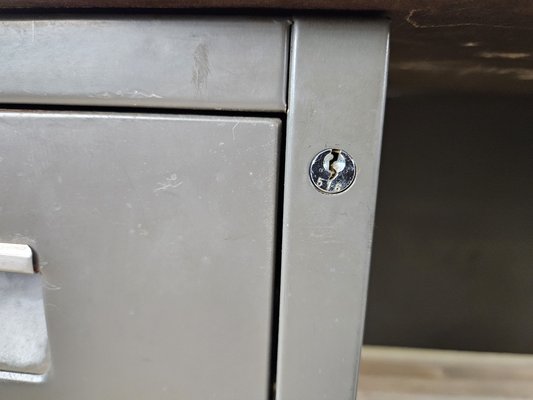 Iron Desk with Rosewood Laminate Top from Mobiltecnica Turin, Italy, 1970s-ZUW-1718595