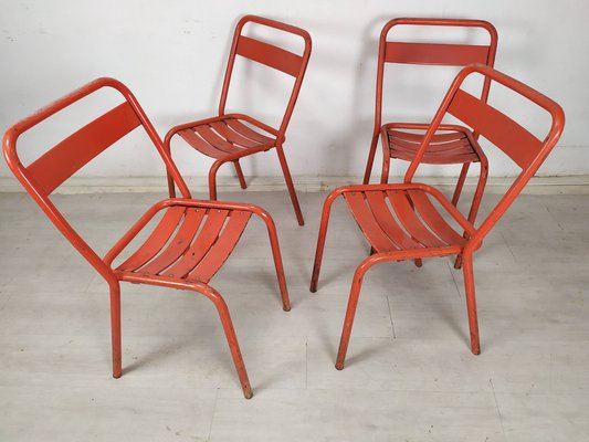 Iron Garden Chairs from Tolix, 1950s, Set of 4-EAD-1719295