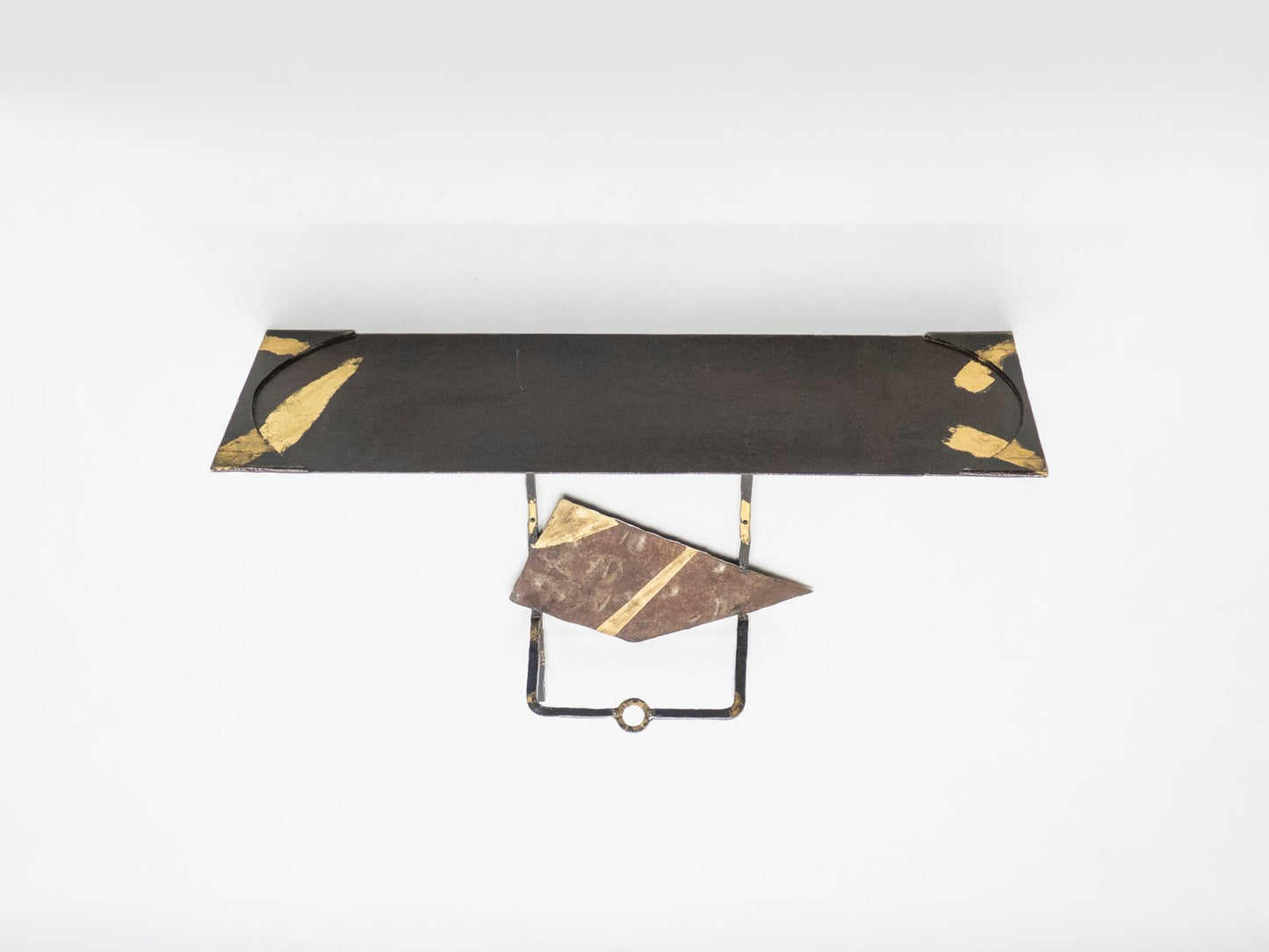 Iron & Gold Leaf Console Table by Jean-Jacques Argueyrolles, 1990s-YJA-837952