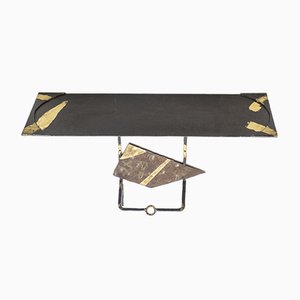 Iron & Gold Leaf Console Table by Jean-Jacques Argueyrolles, 1990s-YJA-837952