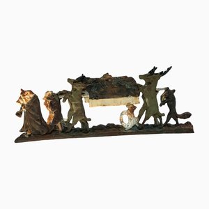 Iron Hunting Scene Wall Sculpture-DVX-1345813