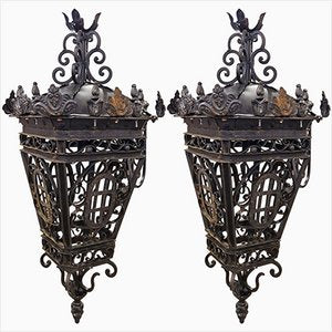 Iron Lanterns, Set of 2-BEW-1803097