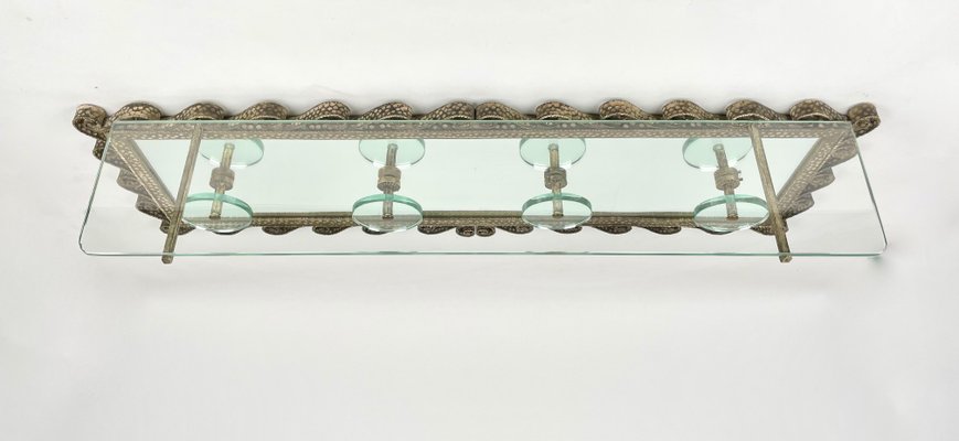 Iron Mirror Glass Coat Rack Stand by Pier Luigi Colli for Cristal Art, Italy, 1950s-LYQ-1171304