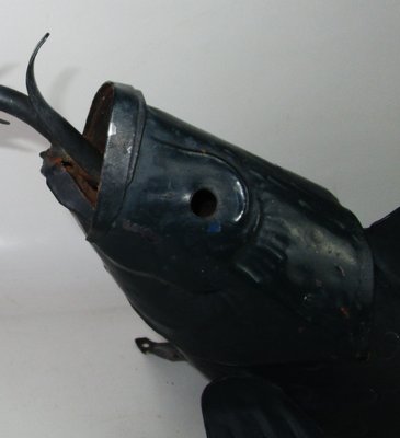 Iron Sculptural Koi Fish Sconce, 1950s-ZVO-602553