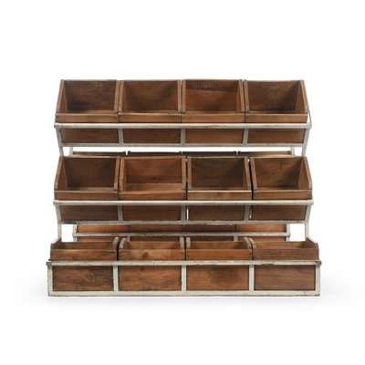 Iron Structure with 24 Wooden Bins-NQ-705139