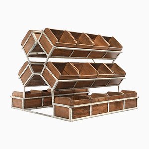 Iron Structure with 24 Wooden Bins-NQ-705139