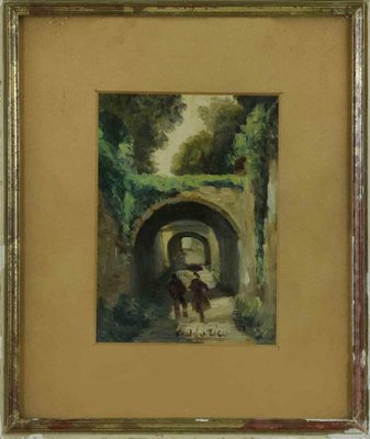 Isidore Odorico, Into the Tunnel, Original Oil Painting, Early 20th Century-ZCI-1364174