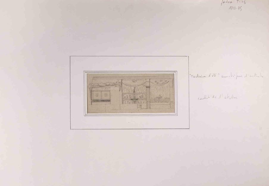 Isidore Pils, Summer Triclinium, Drawing in Pencil, 19th Century