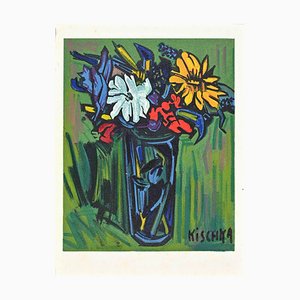 Isis Kischka, Still Life with Flowers, Original Lithograph, 20th-Century-ZCI-1261063