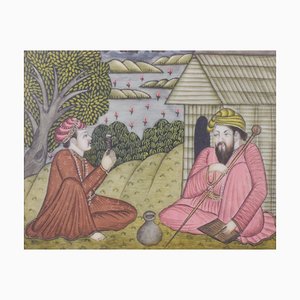 Islamic Figures, Paint on Synthetic Ivory, 20th Century, Framed-AOI-1106905