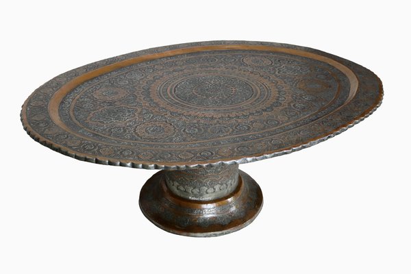 Islamic Ottoman Copper Table Tray, 1900s-UZN-1729623