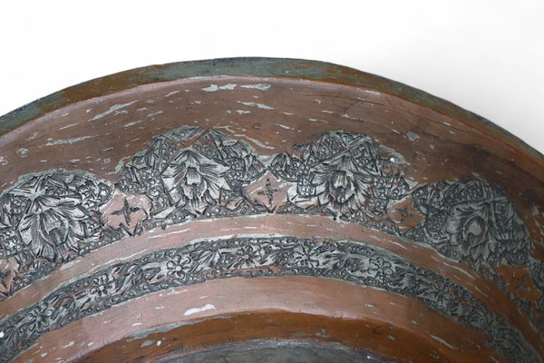 Islamic Ottoman Copper Table Tray, 1900s-UZN-1729623