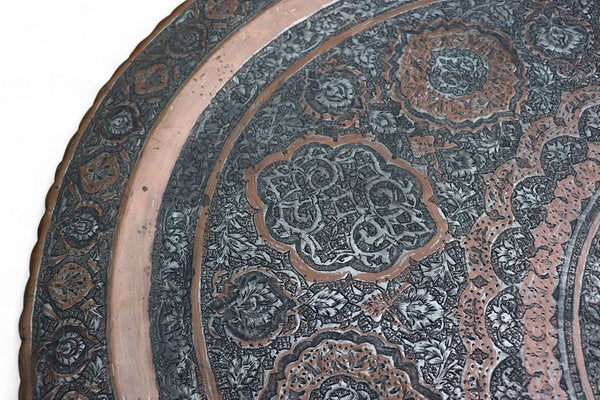 Islamic Ottoman Copper Table Tray, 1900s-UZN-1729623