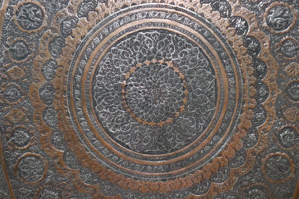 Islamic Ottoman Copper Table Tray, 1900s-UZN-1729623