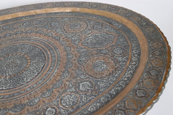 Islamic Ottoman Copper Table Tray, 1900s-UZN-1729623