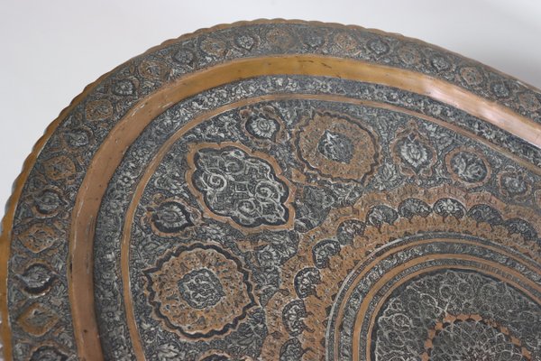 Islamic Ottoman Copper Table Tray, 1900s-UZN-1729623