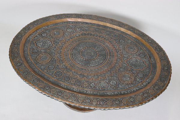 Islamic Ottoman Copper Table Tray, 1900s-UZN-1729623