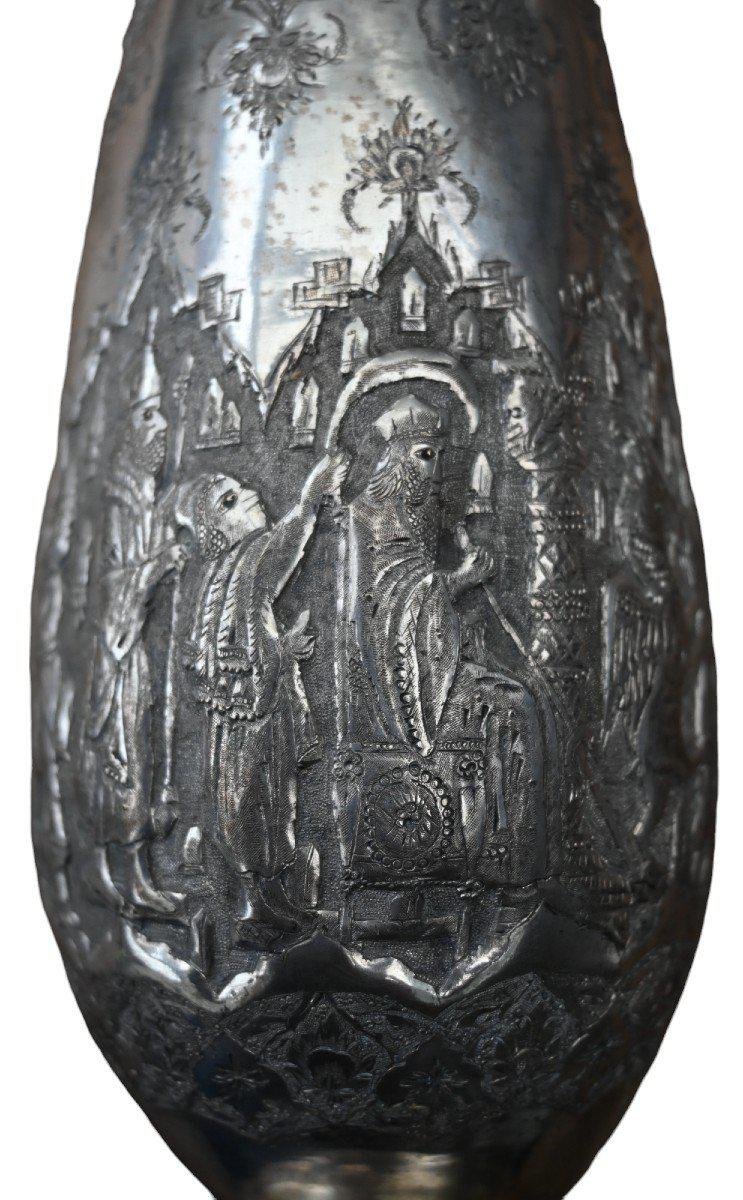 Islamic Qajar Indo-Persian Silver Vase