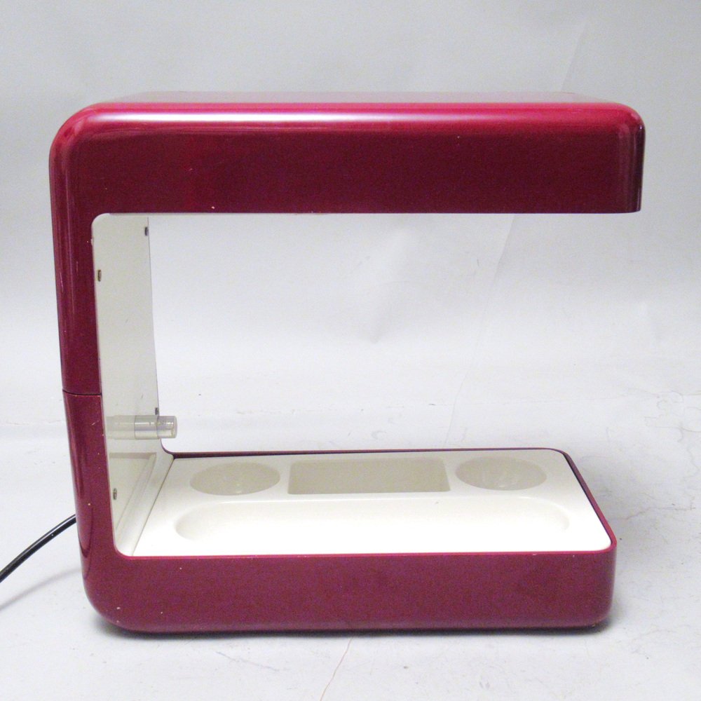 Isos Burgundy Lamp by Giotto Stoppino for Tronconi, 1970s