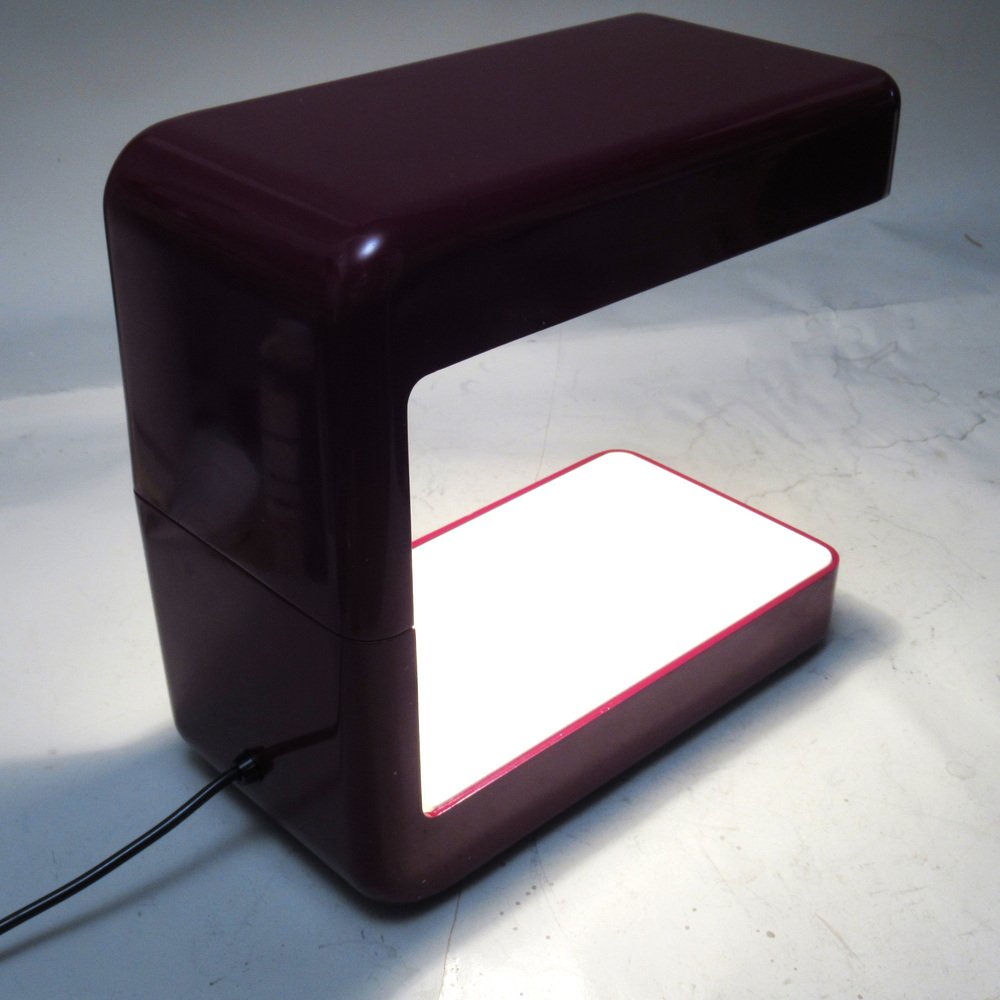 Isos Burgundy Lamp by Giotto Stoppino for Tronconi, 1970s