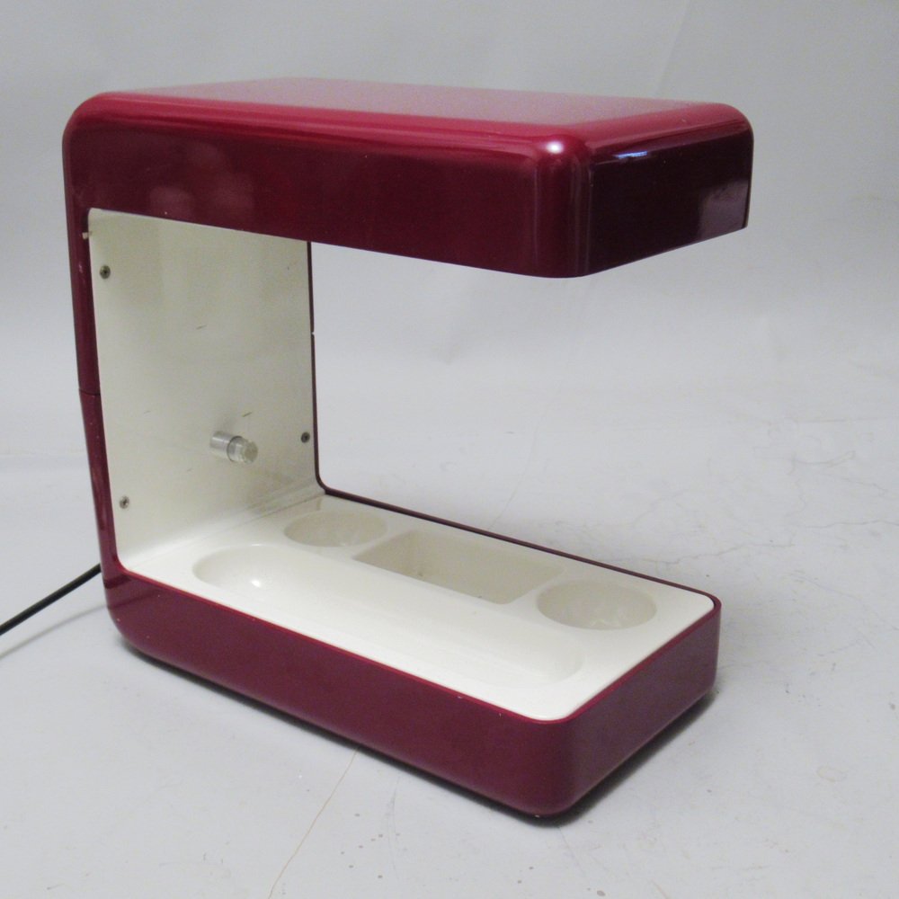 Isos Burgundy Lamp by Giotto Stoppino for Tronconi, 1970s