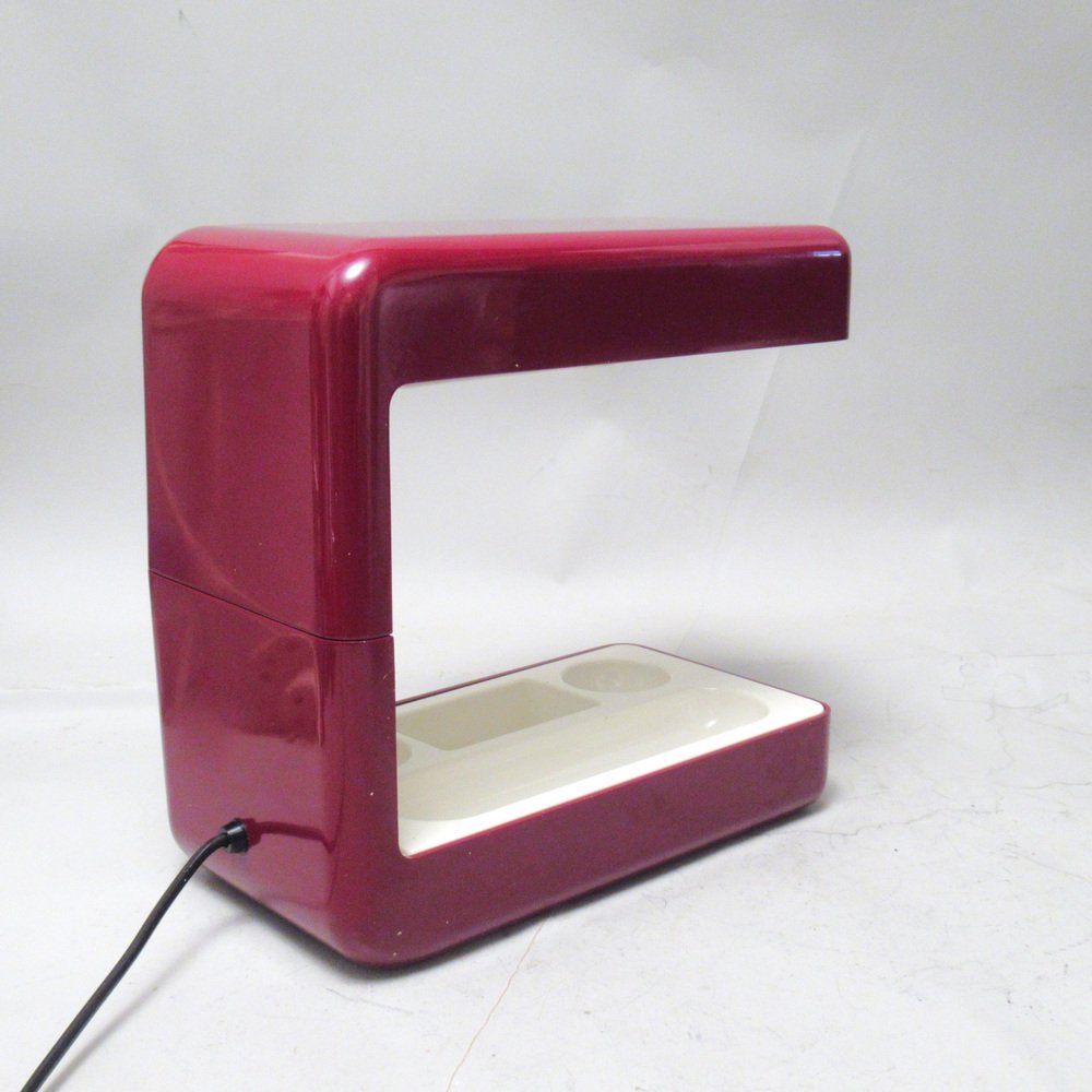 Isos Burgundy Lamp by Giotto Stoppino for Tronconi, 1970s