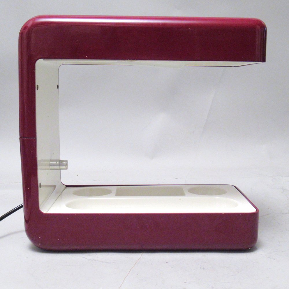 Isos Burgundy Lamp by Giotto Stoppino for Tronconi, 1970s