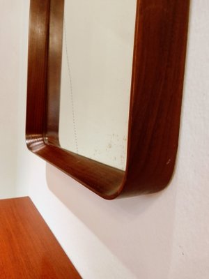 Italan Shelf in Teak with Mirror, 1950s, Set of 2-QZG-1334656