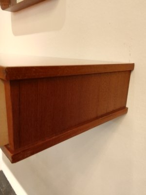 Italan Shelf in Teak with Mirror, 1950s, Set of 2-QZG-1334656