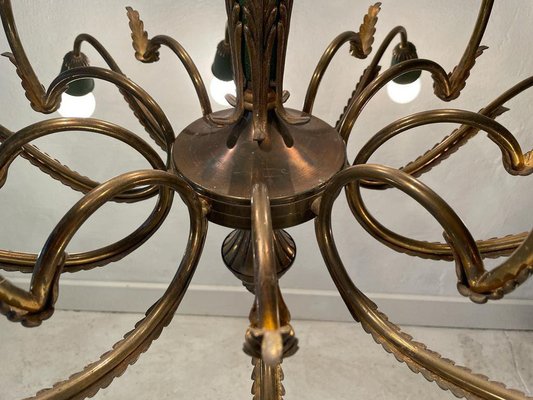 Italian 15-Armed Sputnik Chandelier in Brass, Italy, 1950s-RDS-1453400