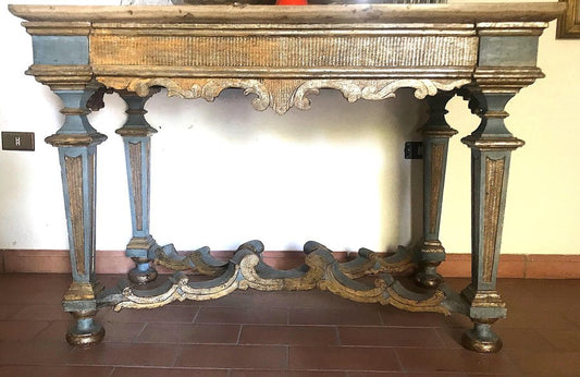 Italian 17th Century Painted and Parcel-Gilt Console Table