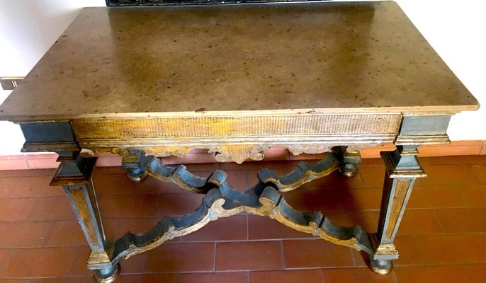 Italian 17th Century Painted and Parcel-Gilt Console Table-MBH-1031921