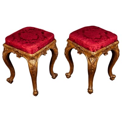 Italian 18th-Century Giltwood Stool, 1750-MBH-1032675