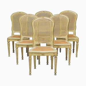 Italian 18th Century Painted and Parcel-Gilt Chairs, Set of 6-MBH-1032115