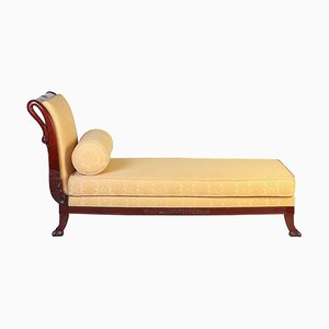 Italian 19th Century Mahogany Swan Neck Chaise Lounge, 1820s-MBH-1032167