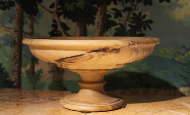 Italian 19th Century Neoclassical Marble Bowl on Pedestal or Tazza Centerpiece-AXE-1433406