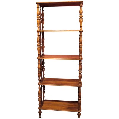 Italian 19th Century Regency Style Rustic Walnut Open Shelves Bookcase-AXE-1437430